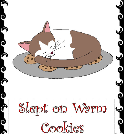 Christmas expansion card: Slept on Warm Cookies